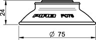 Przyssawka płaska wklęsła FC75P, PU60°, G3/8", filtr siatkowy, (FC75P.5E.G40M) (0107303) - Piab
