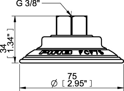 Przyssawka płaska wklęsła FCF75P, PU55°/60°, mocowanie wew. G3/8", tworzywowy, (FCF75P.5RC.G56WC) (0124718) - Piab