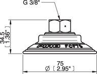 Przyssawka płaska wklęsła FCF75P, PU55°/60°, G3/8" wew., (FCF75P.5R.G45W) (0118429) - Piab