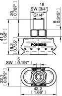 Przyssawka owalna mieszkowa wykrywalna F-OB 20x40 FCM, niewykrywalny, G1/4" zew. (0207045) - Piab