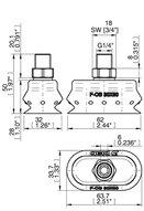 Przyssawka owalna mieszkowa wykrywalna F-OB 30x60, Silikon, G1/4" zew., FCM (0205923) - Piab