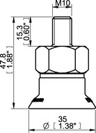 Przyssawka płaska wklęsła FCF35P, PU55°/60°, M10x1.5 zew., (FCF35P.4R.M10M) (0121431) - Piab