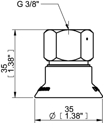 Przyssawka płaska wklęsła FCF35P, PU55°/60°, G3/8" wew., 17 mm, (FCF35P.4R.G67W) (0200652) - Piab