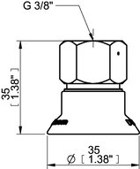 Przyssawka płaska wklęsła FCF35P, PU55°/60°, G3/8" wew., 17 mm, (FCF35P.4R.G67W) (0200652) - Piab