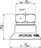 Przyssawka płaska wklęsła FCF35P, PU55°/60°, G1/4" wew., (FCF35P.4R.G75W) (0206921) - Piab