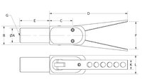Szczypce do wlewków GRZ 20-16 LT,  z długimi szczękami radełkowanymi i otworami - Piab