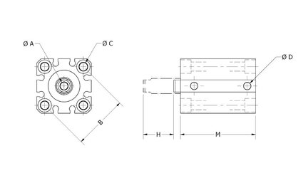Siłownik kompaktowy z magnesem KHZ 20-30D-A (E17056500) (0213114) - Piab