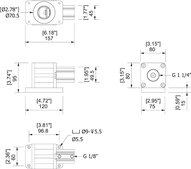 Zawór zwrotny do dmuchaw i chwytaków podłączonych bezpośredno do KVG120, 63 mm, G 1-1/4"  - 90° (0232325) - Piab