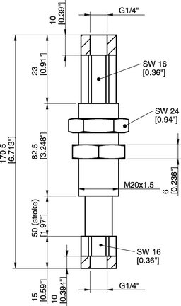 Kompensator poziomu LC20-F1450, G1/4" wew., ugięcie 50 (0124957) - Piab