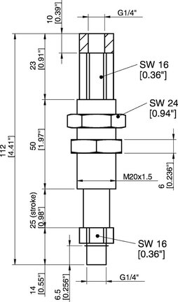 Kompensator poziomu LC20-M1425, G1/4" wew., ugięcie 25 (0124956) - Piab