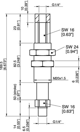 Kompensator poziomu LC20-M1450, G1/4" wew., ugięcie 50 (0124958) - Piab