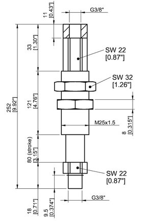 Kompensator poziomu LC25-M3880, G3/8" wew., ugięcie 80 (0124962) - Piab