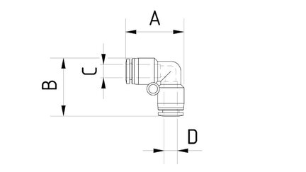 Łącznik kątowy wtykowy L LVK-8 (0213446) - Piab