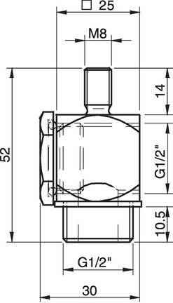 Łącznik kątowy G1/2"–M8 (3150054) - Piab