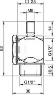 Łącznik kątowy G1/2"–M8 (3150054) - Piab