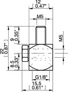 Łącznik kątowy G1/8"–M5 (3150052) - Piab