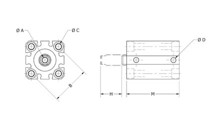 Siłownik kompaktowy z magnesem KHZ 20-10D-A (E17055500) (0213112) - Piab