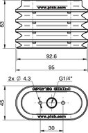 Przyssawka owalna mieszkowa OBL40x90P, (OBL40x90P.4E.5CC30.S) (0106697) - Piab