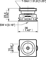 Przyssawka owalna mieszkowa OBF15x35P, PU60°, T-slot, (OBF15x35P.L.5X.T3W) (0207592) - Piab