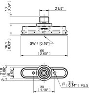 Przyssawka owalna mieszkowa OBF15x65P, PU60°, G1/4" zew., (OBF15x65P.5X.G84W) (0207609) - Piab