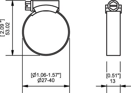 Opaska zaciskowa węża Ø 27-40  (0208956) - Piab