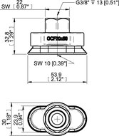 Przyssawka owalna wklęsła OCF20×50, PU60°, G3/8" wew., (OCF20x50P.5X.G70MR) (0207727) - Piab