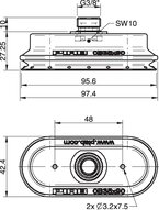 Przyssawka owalna mieszkowa OB35x90P, PU60°, G3/8" zew., filtr siatkowy, (OB35x90P.5E.G40M) (0108673) - Piab
