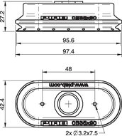Przyssawka owalna mieszkowa OB35x90P, PU30°/60°, (OB35x90P.5K) (0109913) - Piab
