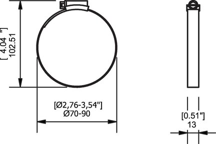 Opaska zaciskowa węża Ø 70°-90°  (0208959) - Piab