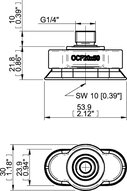 Przyssawka owalna wklęsła OCF20×50, PU60°, G1/4" zew., (OCF20x50P.5X.G79MR) (0207731) - Piab