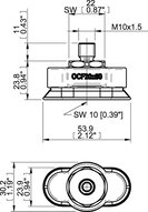 Przyssawka owalna wklęsła OCF20×50, (OCF20x50P.5X.M10MR) (0207732) - Piab