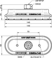 Przyssawka owalna mieszkowa OB50x140P, PU60°, 3/8" NPSF wew., (OB50x140P.5E.N40W) (0108674) - Piab