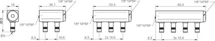 Moduł wspólnego kanału, 2 x komplet P3010  (0106157) - Piab