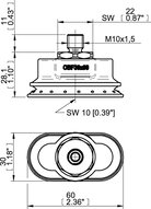 Przyssawka owalna mieszkowa OBF30x60P, złącze M10x1,5 zew., (OBF30x60P.5R.M10MR) (0207739) - Piab