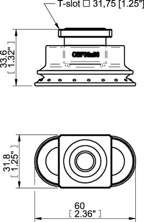 Przyssawka owalna mieszkowa OBF30x60P, złącze T-Slot, (OBF30x60P.5R.T2MR) (0207733) - Piab