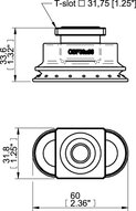 Przyssawka owalna mieszkowa OBF30x60P, złącze T-Slot, (OBF30x60P.5R.T2MR) (0207733) - Piab