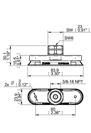 Przyssawka owalna wklęsła OCF20x80P, PU55°/60°, 3/8" NPT wew., (OCF20x80P.5R.N47W) (0121859) - Piab