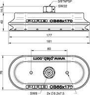 Przyssawka owalna mieszkowa OB65x170P, PU60°, 3/8" NPSF wew., (OB65x170P.5E.N40W) (0108676) - Piab