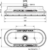 Przyssawka owalna mieszkowa OB65x170P, PU60°, G3/8" zew., (OB65x170P.5E.G40M) (0108677) - Piab
