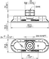 Przyssawka owalna wklęsła OCF30x90P, PU55°/60°, 3/8" NPT wew., (OCF30x90P.5R.N47W) (0122459) - Piab