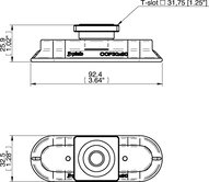 Przyssawka owalna wklęsła OCF, 30X90 mm, PU60°/62°, rowek T, filtr siatkowy (S.OCF30X90P6062.TXX.01) (0213949) - Piab
