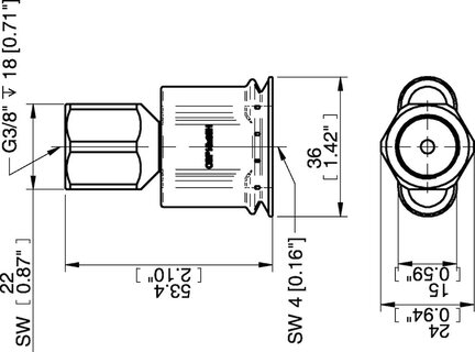 Przyssawka owalna mieszkowa OBF15x35P, PU60°, G3/8"wew., 17 mm, (OBF15x35P.H.5X.G81W) (0209500) - Piab