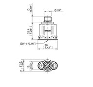 Przyssawka owalna mieszkowa OBF15x35P, PU60°, G1/4" zew., (OBF15x35P.H.5X.G84W) (0207581) - Piab