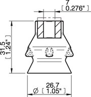 Przyssawka głęboka PD27, Silikon SIL 40°, bez filtra (S.PD27DS40.XXX.00) (0206371) - Piab