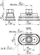 Przyssawka owalna mieszkowa OBF40X80P,PU60°, G3/8" wew., (OBF40x80p.5x.G46W) (0212792) - Piab