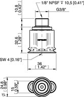 Przyssawka owalna mieszkowa OBF15x35P, PU60°, G3/8" zew., (OBF15x35P.H.5X.G82W) (0207585) - Piab