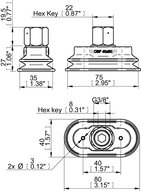 Przyssawka owalna mieszkowa OBF40X80P, PU60°, G3/8" wew., 17mm, (OBF40x80P.5X.G62W) (0212802) - Piab
