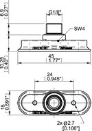 Przyssawka owalna płaska OF15x45P, PU50°, G1/8" zew., (OF15x45P.5D.G31M) (0115285) - Piab