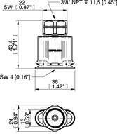 Przyssawka owalna mieszkowa OBF15x35P, PU60°, NPT3/8" wew., (OBF15x35P.H.5X.N50W) (0207571) - Piab