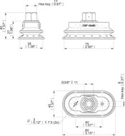 Przyssawka owalna mieszkowa OBF40x80P, PU60°, G1/4" wew., (OBF40x80P.5X.G86W) (0213916) - Piab